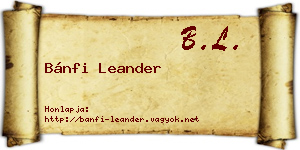Bánfi Leander névjegykártya